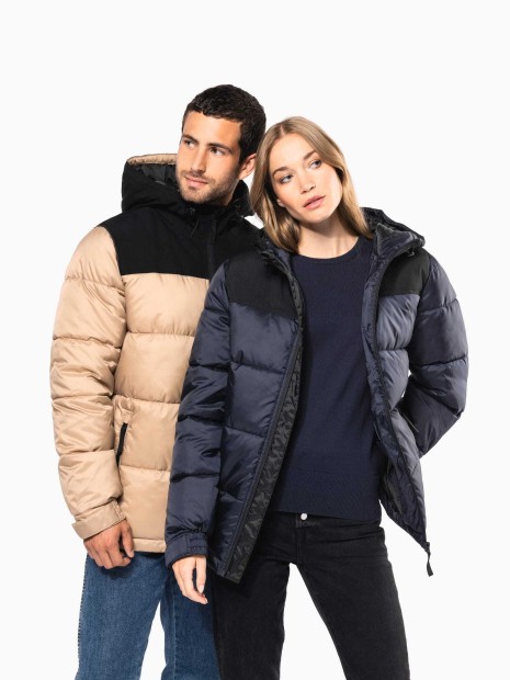 Vestes à personnaliser KARIBAN Parka matelassée à capuche bi-ton unisexe 