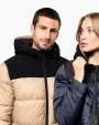 KARIBAN Unisex Steppparka mit Kapuze in zwei Farbtönen Jacke personalisierbar