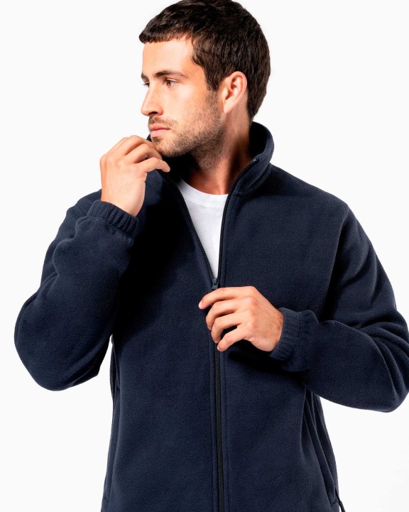 KARIBAN Verstellbare Fleecejacke mit elastischen Ärmelbündchen Jacke personalisierbar