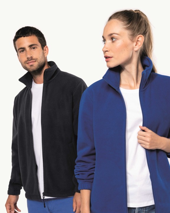 KARIBAN Verstellbare Fleecejacke mit elastischen Ärmelbündchen Jacke personalisierbar