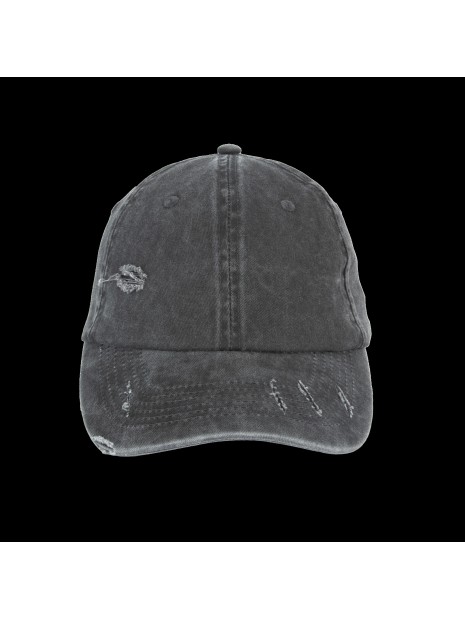 NATIVE SPIRIT Casquette écoresponsable effet déchiré unisexe noir délavé personnalisable