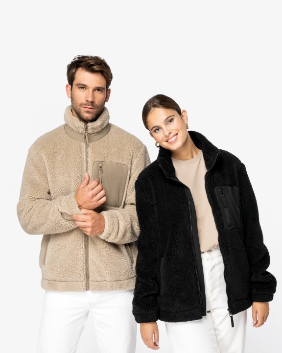 Laine polaire personnalisable NATIVE SPIRIT Veste écoresponsable en sherpa unisexe