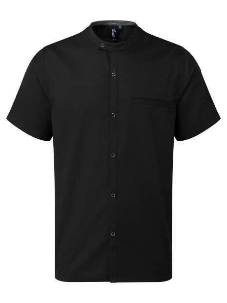 PREMIER Veste chef cuisinier manches courtes noir personnalisable