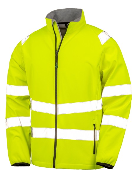 RESULT Veste softshell de sécurité recyclée jaune fluo/noir personnalisable