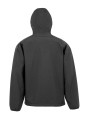 RESULT Veste softshell recyclée 3 couches à capuche homme noir personnalisable
