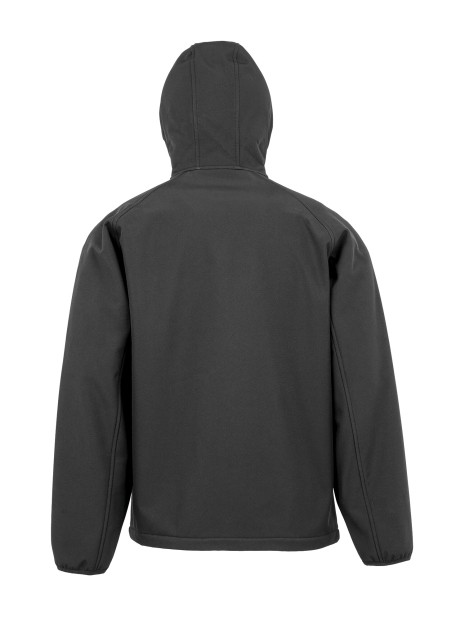 RESULT Veste softshell recyclée 3 couches à capuche homme noir personnalisable