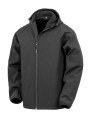 RESULT Veste softshell recyclée 3 couches à capuche homme noir personnalisable