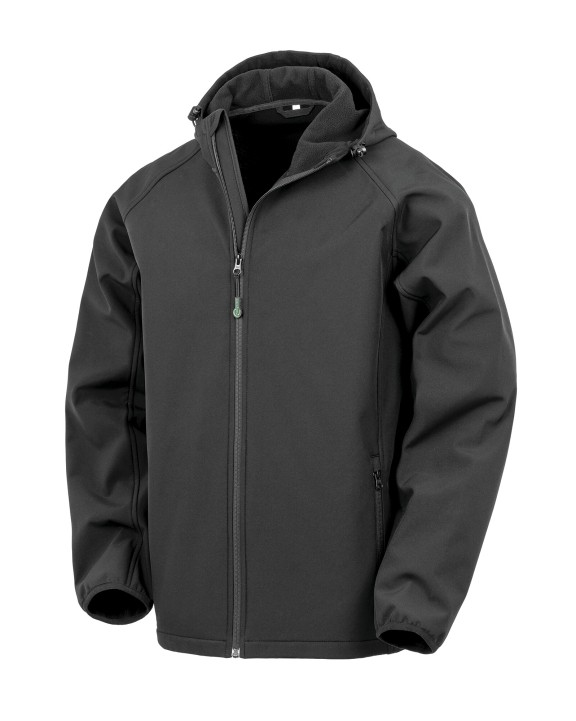 Softshell RESULT 3-laagse gerecycleerde softshell met capuchon voor heren voor bedrukking &amp; borduring