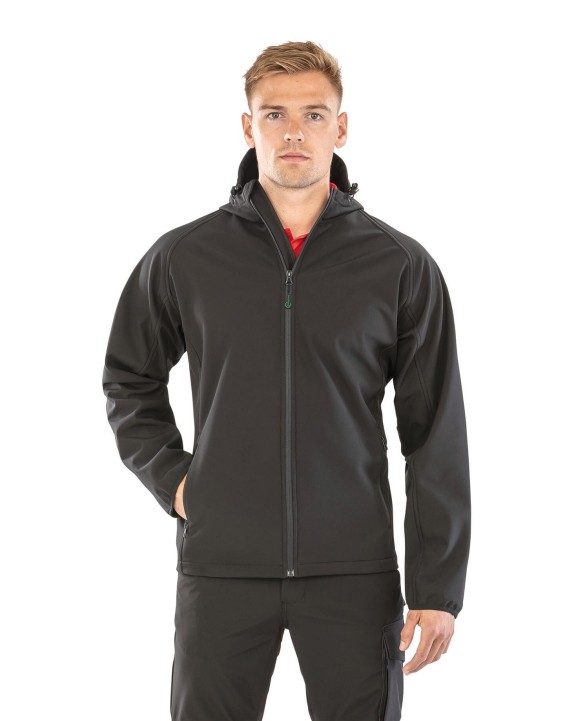 Softshell personnalisable RESULT Veste softshell recyclée 3 couches à capuche homme