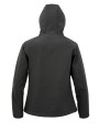 RESULT Veste softshell recyclée 3 couches à capuche femme noir personnalisable
