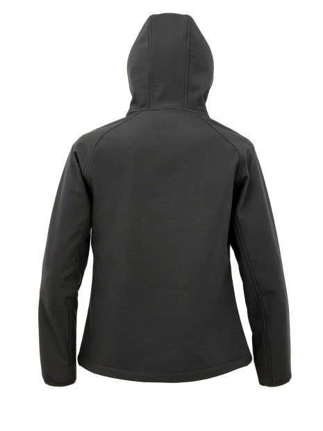 RESULT Veste softshell recyclée 3 couches à capuche femme noir personnalisable