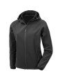 RESULT Veste softshell recyclée 3 couches à capuche femme noir personnalisable