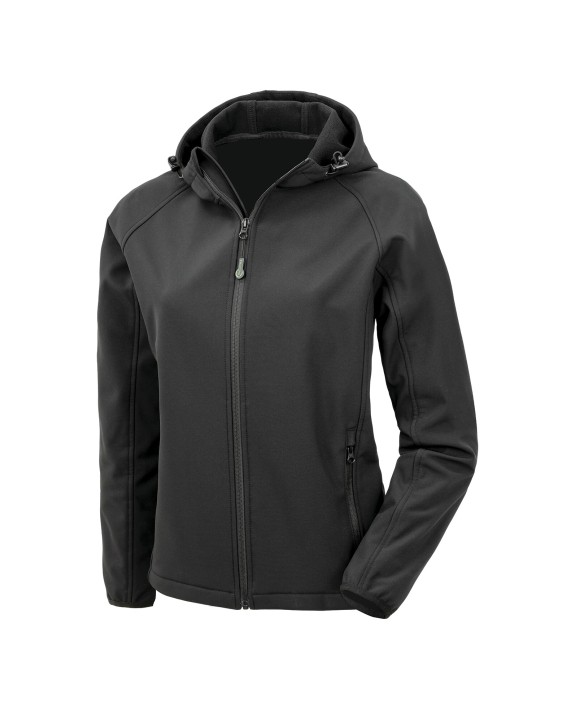 Softshell personnalisable RESULT Veste softshell recyclée 3 couches à capuche femme