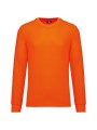 WK. DESIGNED TO WORK T-shirt unisexe écoresponsable manches longues coton/polyester fluorescent orange personnalisable