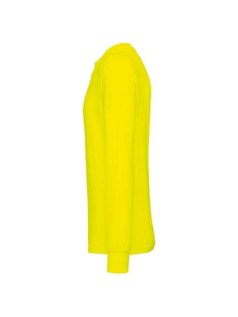 WK. DESIGNED TO WORK T-shirt unisexe écoresponsable manches longues coton/polyester fluorescent yellow personnalisable