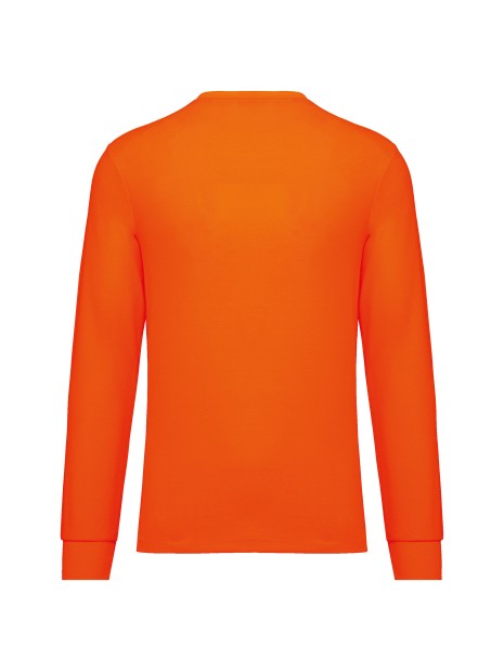 WK. DESIGNED TO WORK T-shirt unisexe écoresponsable manches longues coton/polyester fluorescent orange personnalisable