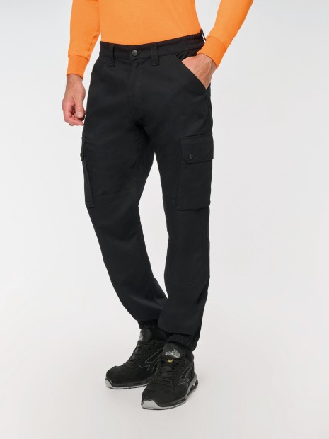 Pantalons à personnaliser WK. DESIGNED TO WORK Pantalon cargo unisexe avec bas élastiqué 