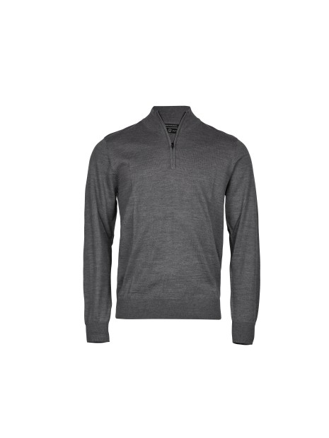 TEE JAYS MEN'S HALF ZIP gris chiné personnalisable