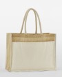 WESTFORDMILL COTTON POCKET NATURAL STARCHED JUTE SHOPPER Tote Bag personalisierbar