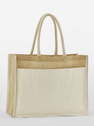 COTTON POCKET NATURAL STARCHED JUTE SHOPPER