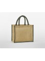 WESTFORDMILL NATURAL STARCHED JUTE MIDI TOTE natural/olive green personnalisable