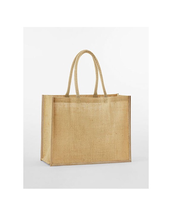 WESTFORDMILL NATURAL STARCHED JUTE CLASSIC SHOPPER Tote Bag personalisierbar