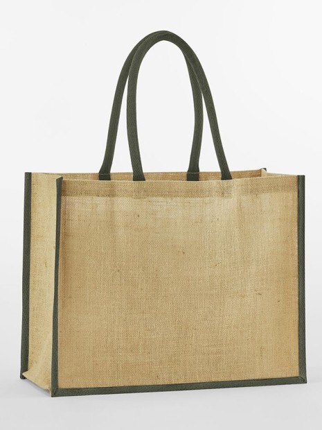 Tote bags à personnaliser WESTFORDMILL NATURAL STARCHED JUTE CLASSIC SHOPPER 