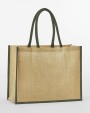 WESTFORDMILL NATURAL STARCHED JUTE CLASSIC SHOPPER Tote Bag personalisierbar