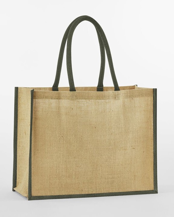 WESTFORDMILL NATURAL STARCHED JUTE CLASSIC SHOPPER Tote Bag personalisierbar