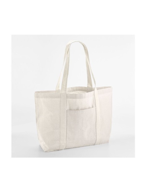WESTFORDMILL STRIPED ORGANIC COTTON SHOPPER red stripe personnalisable