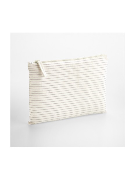 WESTFORDMILL STRIPED ORGANIC COTTON ACCESSORY POUCH red stripe personnalisable