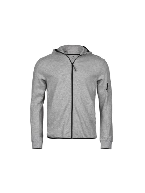 TEE JAYS ATHLETIC HOODED FULL ZIP SWEAT heather grey personnalisable