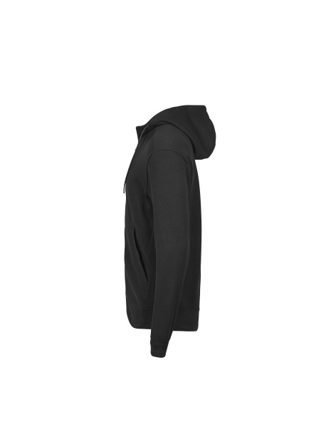 TEE JAYS RIBBED INTERLOCK HOODED FULL ZIP noir personnalisable