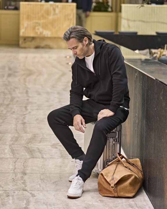 Sweat-shirt personnalisable TEE JAYS RIBBED INTERLOCK HOODED FULL ZIP