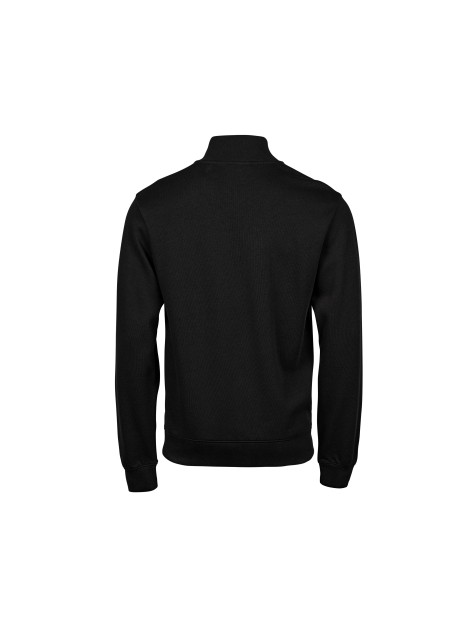 TEE JAYS RIBBED INTERLOCK HALF ZIP noir personnalisable