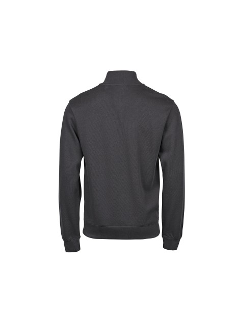 TEE JAYS RIBBED INTERLOCK HALF ZIP dark grey personnalisable