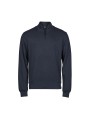 TEE JAYS RIBBED INTERLOCK HALF ZIP bleu marine personnalisable