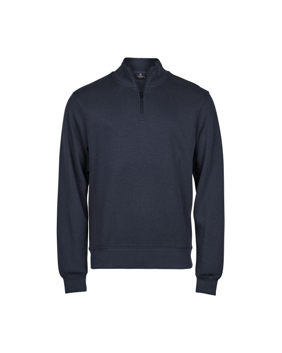 TEE JAYS RIBBED INTERLOCK HALF ZIP Sweatshirt personalisierbar