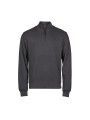 TEE JAYS RIBBED INTERLOCK HALF ZIP dark grey personnalisable