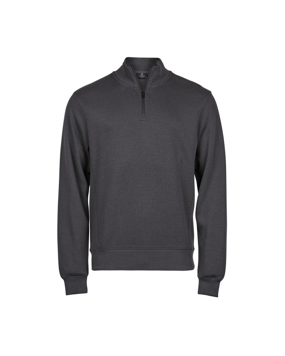 TEE JAYS RIBBED INTERLOCK HALF ZIP Sweatshirt personalisierbar