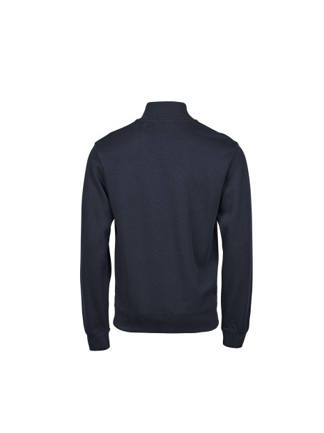 TEE JAYS RIBBED INTERLOCK HALF ZIP bleu marine personnalisable