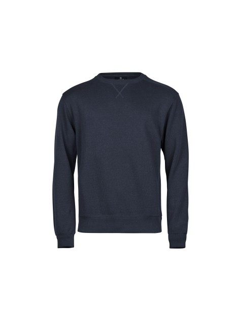 TEE JAYS RIBBED INTERLOCK CREW NECK bleu marine personnalisable