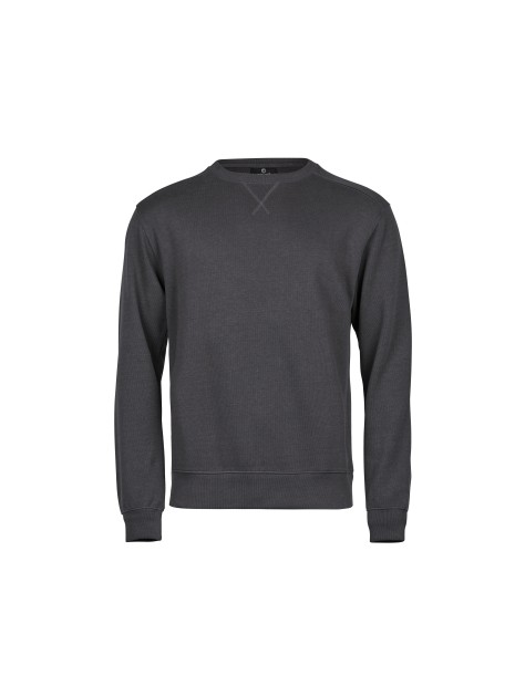 TEE JAYS RIBBED INTERLOCK CREW NECK dark grey personnalisable
