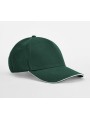 BEECHFIELD EARTHAWARE® CLASSIC ORGANIC COTTON 5 PANEL CAP - SANDWICH PEAK vert bouteille/blanc personnalisable