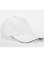 BEECHFIELD EARTHAWARE® CLASSIC ORGANIC COTTON 5 PANEL CAP - SANDWICH PEAK blanc/french marine personnalisable