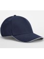 BEECHFIELD EARTHAWARE® CLASSIC ORGANIC COTTON 5 PANEL CAP - SANDWICH PEAK french marine / blanc personnalisable