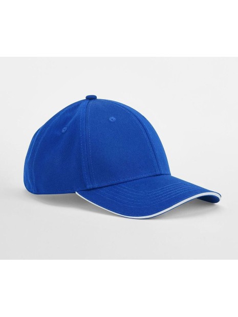 BEECHFIELD EARTHAWARE® CLASSIC ORGANIC COTTON 6 PANEL CAP - SANDWICH PEAK bleu royal brillant/blanc personnalisable