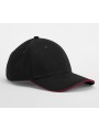 BEECHFIELD EARTHAWARE® CLASSIC ORGANIC COTTON 6 PANEL CAP - SANDWICH PEAK noir/rouge classique personnalisable