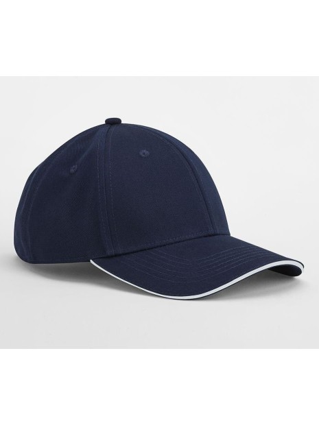 BEECHFIELD EARTHAWARE® CLASSIC ORGANIC COTTON 6 PANEL CAP - SANDWICH PEAK french marine / blanc personnalisable