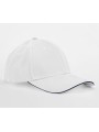 BEECHFIELD EARTHAWARE® CLASSIC ORGANIC COTTON 6 PANEL CAP - SANDWICH PEAK blanc/french marine personnalisable